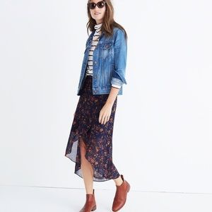 MADEWELL FAUX WRAP MIDI SKIRT